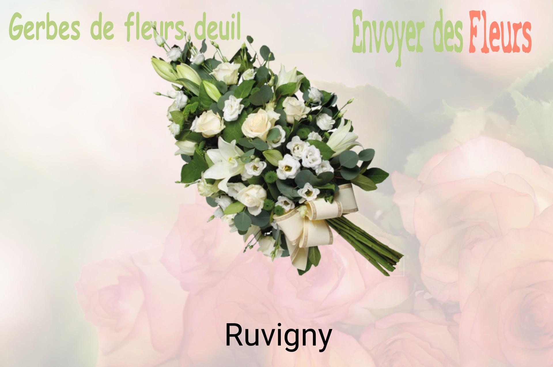 Gerbe de fleurs de deuil livrée à Ruvigny